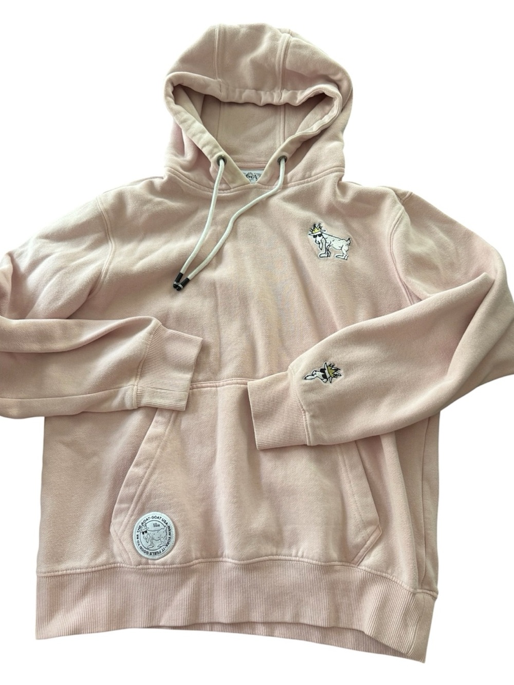 GOAT USA Light Pink Embroidered Graphic Goat Pullover Hoodie